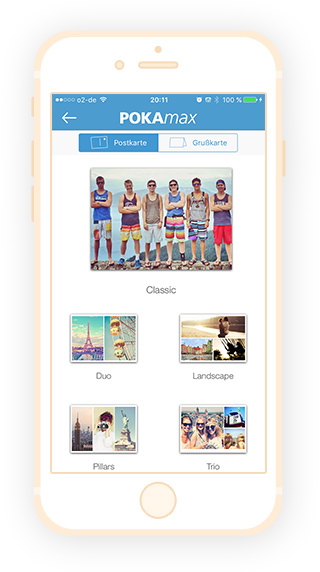 POKAmax App - Postkarten Style